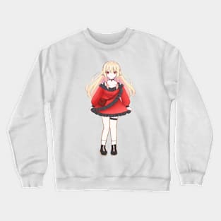 little girl in red dress Crewneck Sweatshirt